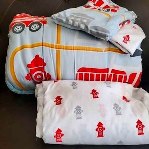 Full sized firetruck bedding